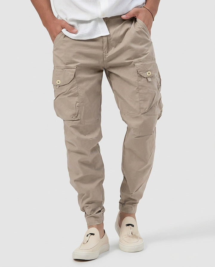 Men’s Cargo Joggers with Tapered Cuffs - Front [Lystr 6a97f1599d089b0402618c40:front]