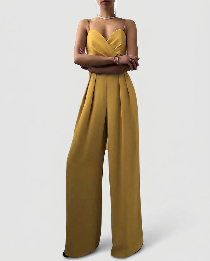 Women's Sweetheart Neckline Wide-Leg Jumpsuit - Front [Lystr 6a981a0e4e53a333bbd703e6:front]