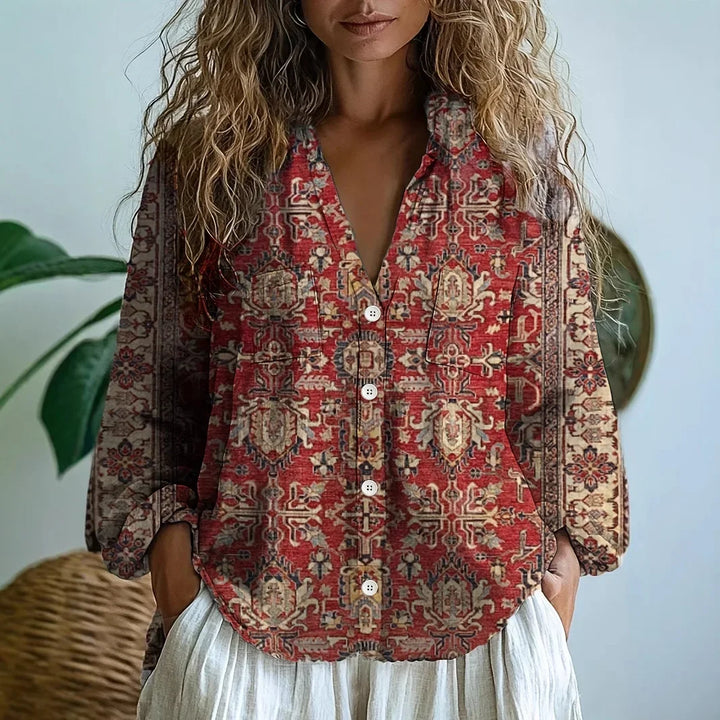 Comfortable Lightweight Women's Blouse with Nature Print