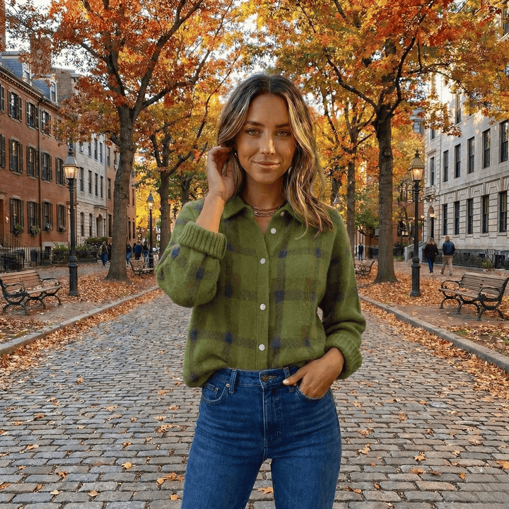 Retro Check Women's Sweater