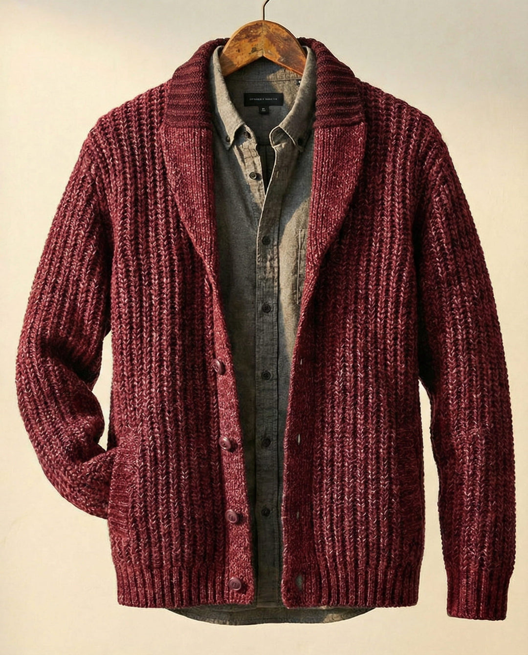 Warm Classic Men's Wool-Blend Cardigan