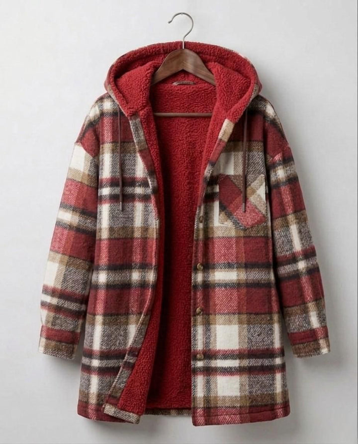 Warm Hooded Women's Flannel Shacket