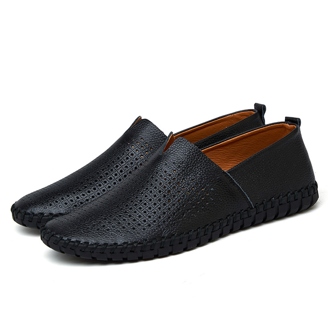 Men’s Slip-On Loafers with Textured Rubber Sole