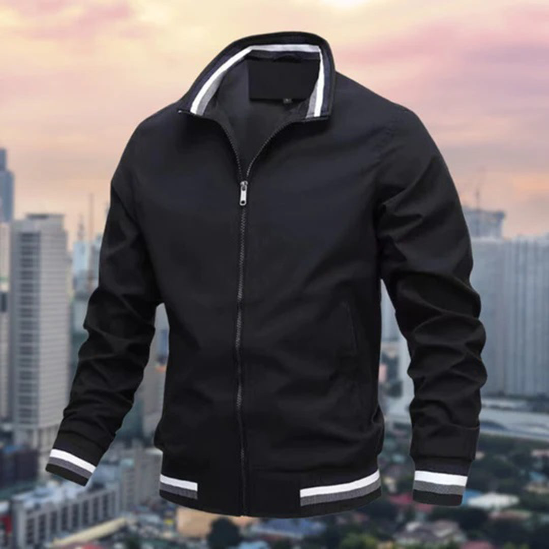 Men’s Striped Trim Bomber Jacket
