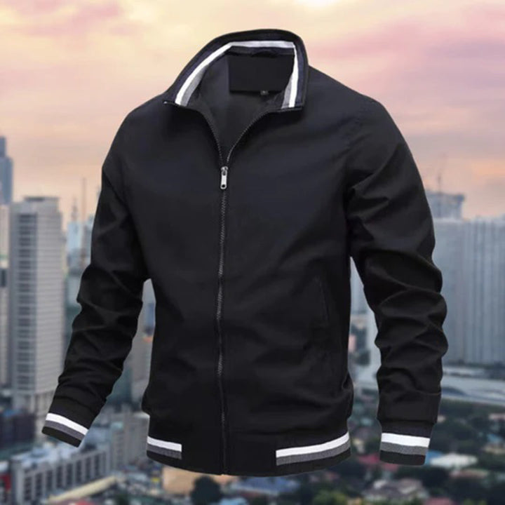 Men’s Striped Trim Bomber Jacket