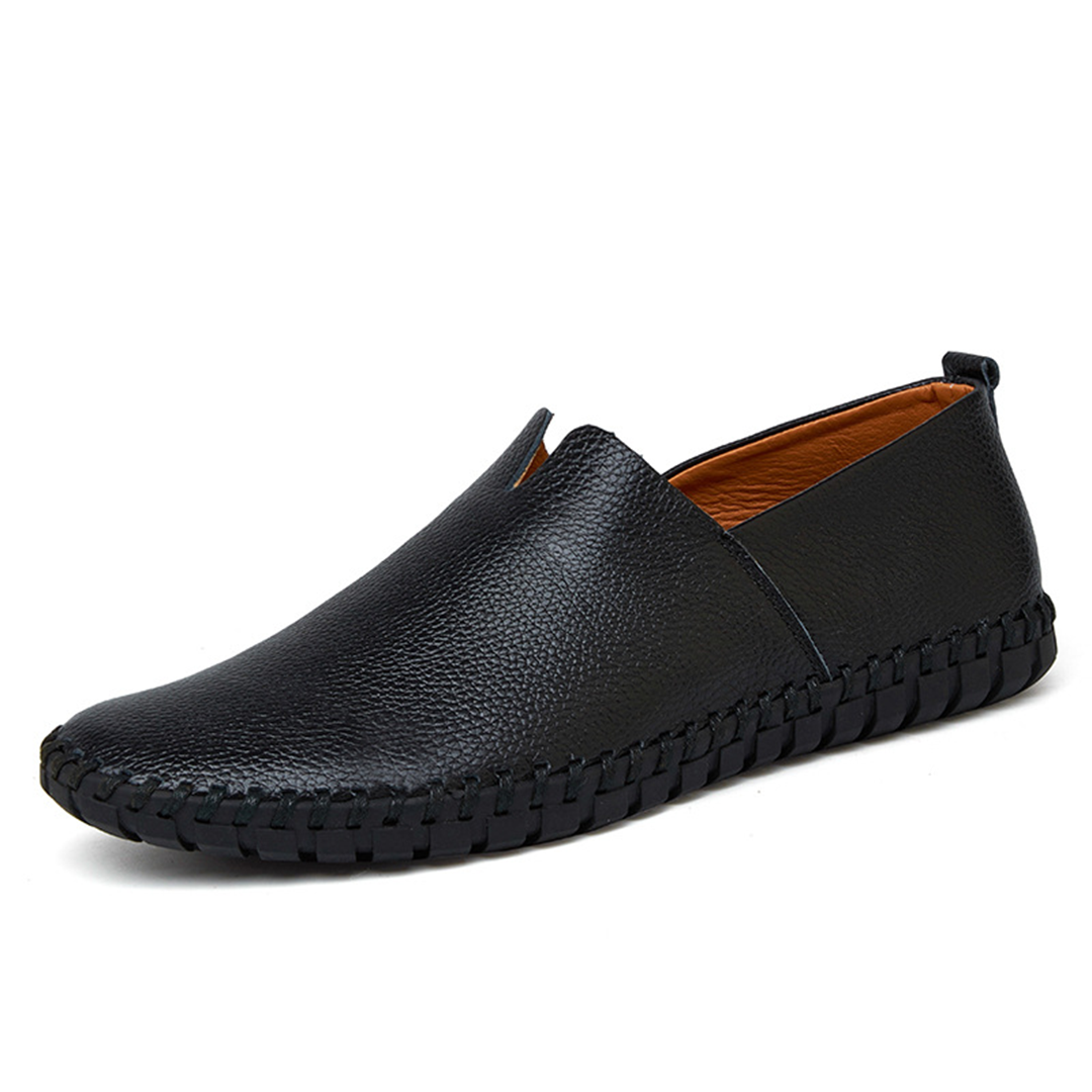 Men’s Slip-On Loafers with Textured Rubber Sole