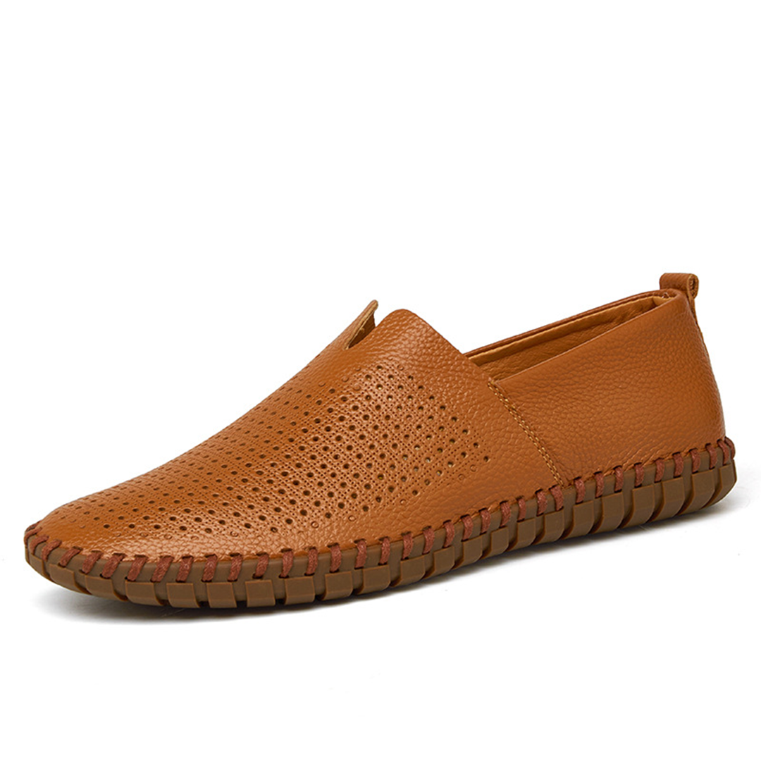 Men’s Slip-On Loafers with Textured Rubber Sole