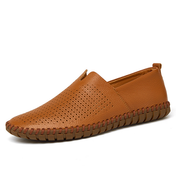 Men’s Slip-On Loafers with Textured Rubber Sole