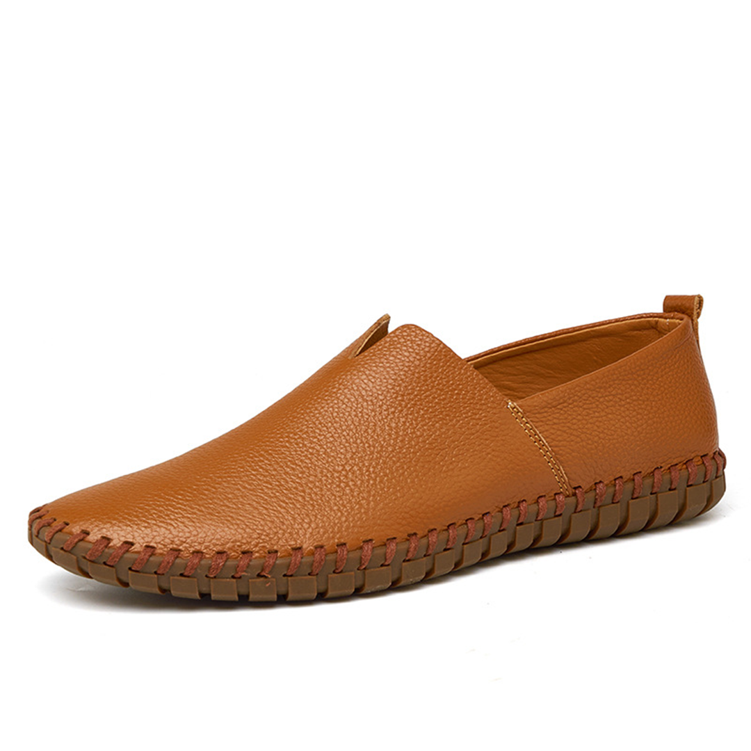 Men’s Slip-On Loafers with Textured Rubber Sole