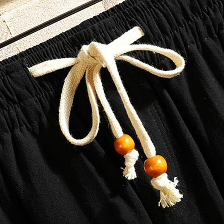 Men’s Mandarin Collar Top and Drawstring Pants Set