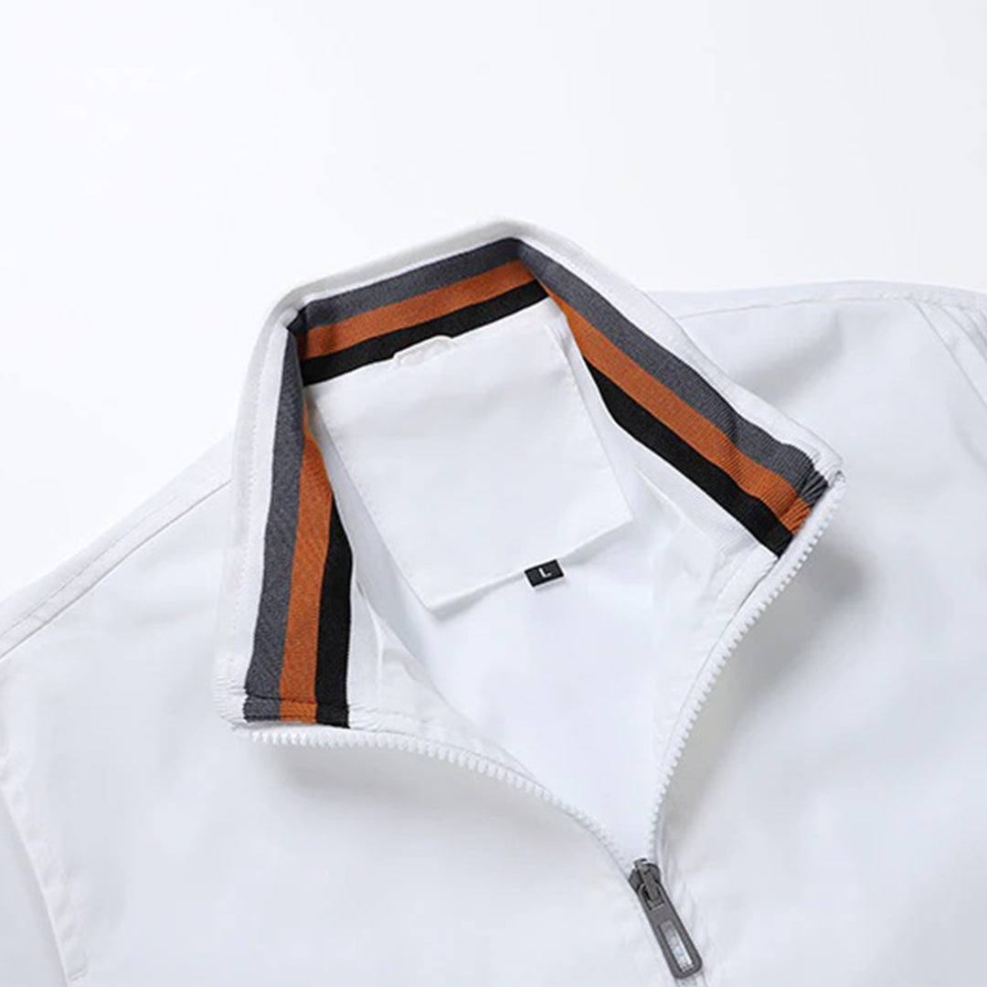 Men’s Striped Trim Bomber Jacket