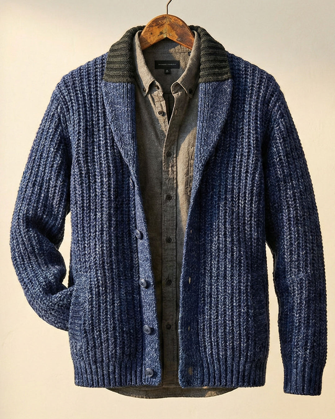 Warm Classic Men's Wool-Blend Cardigan