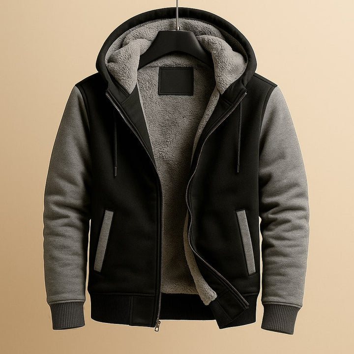 Warm Sherpa-Lined Men's Hooded Jacket