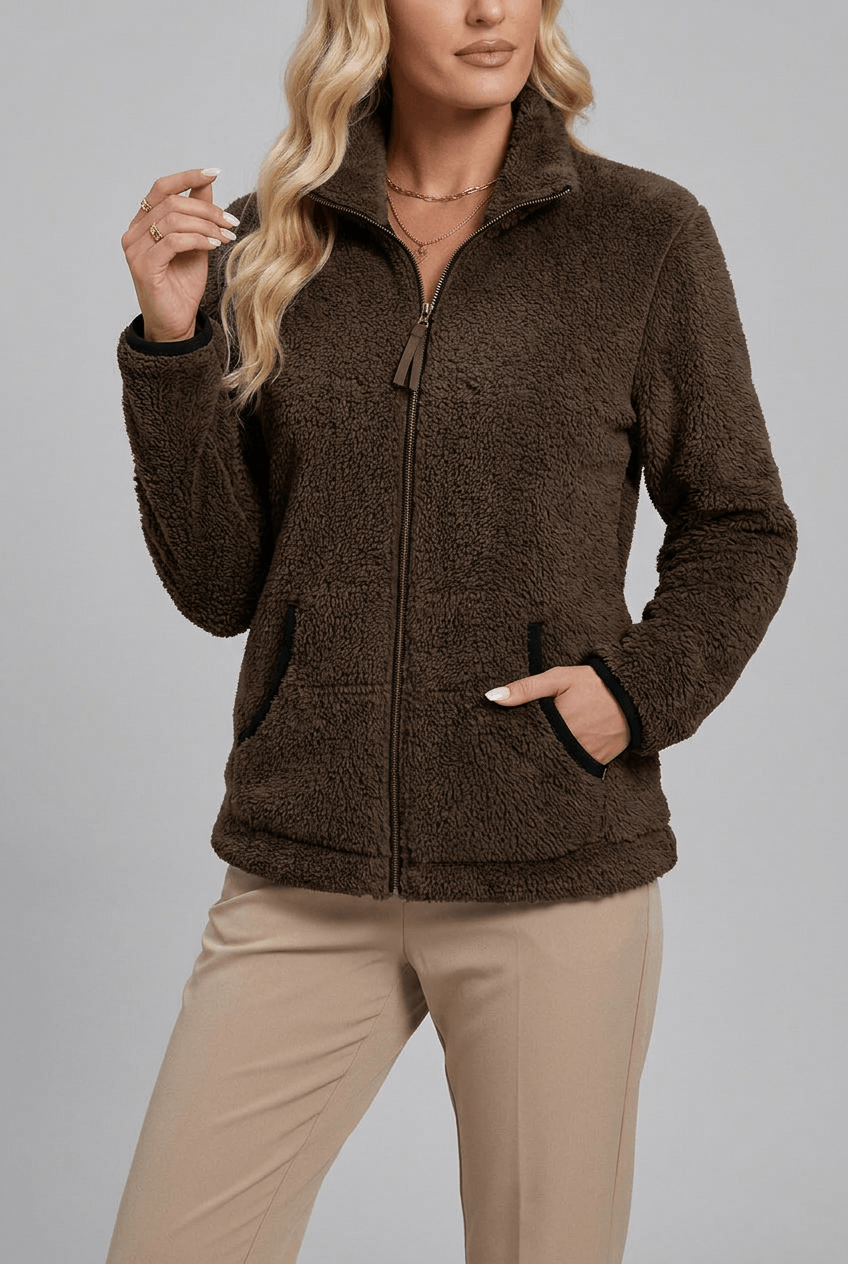 Cozy Plush Women's Teddy Fleece Jacket