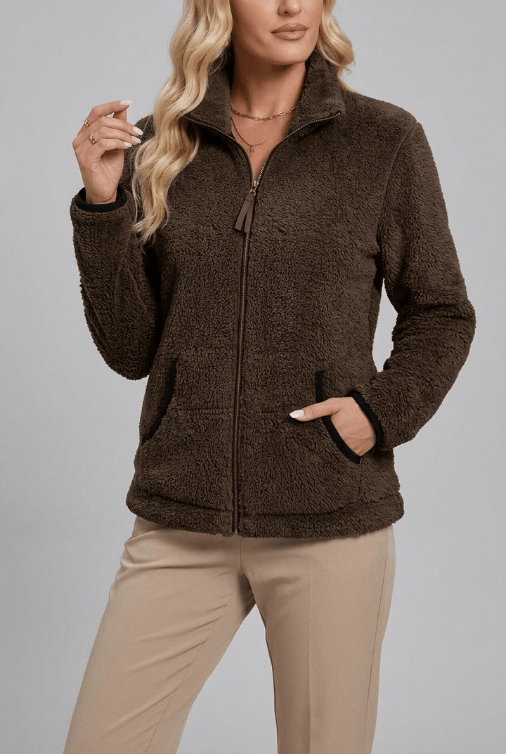 Cozy Plush Women's Teddy Fleece Jacket