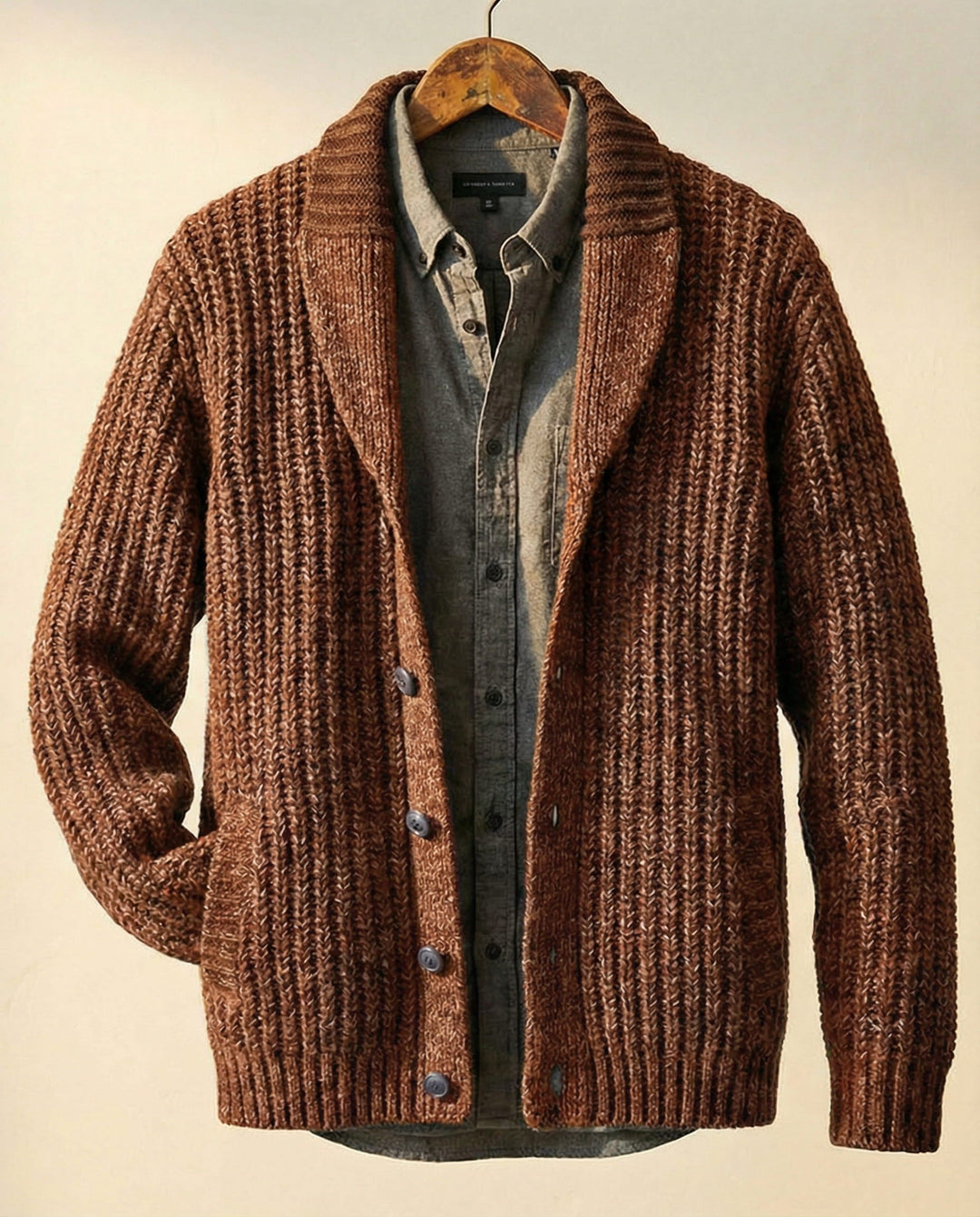 Warm Classic Men's Wool-Blend Cardigan