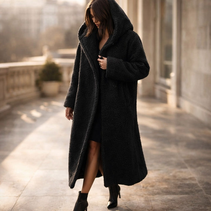 Elegant Warm Women's Hooded Long Coat