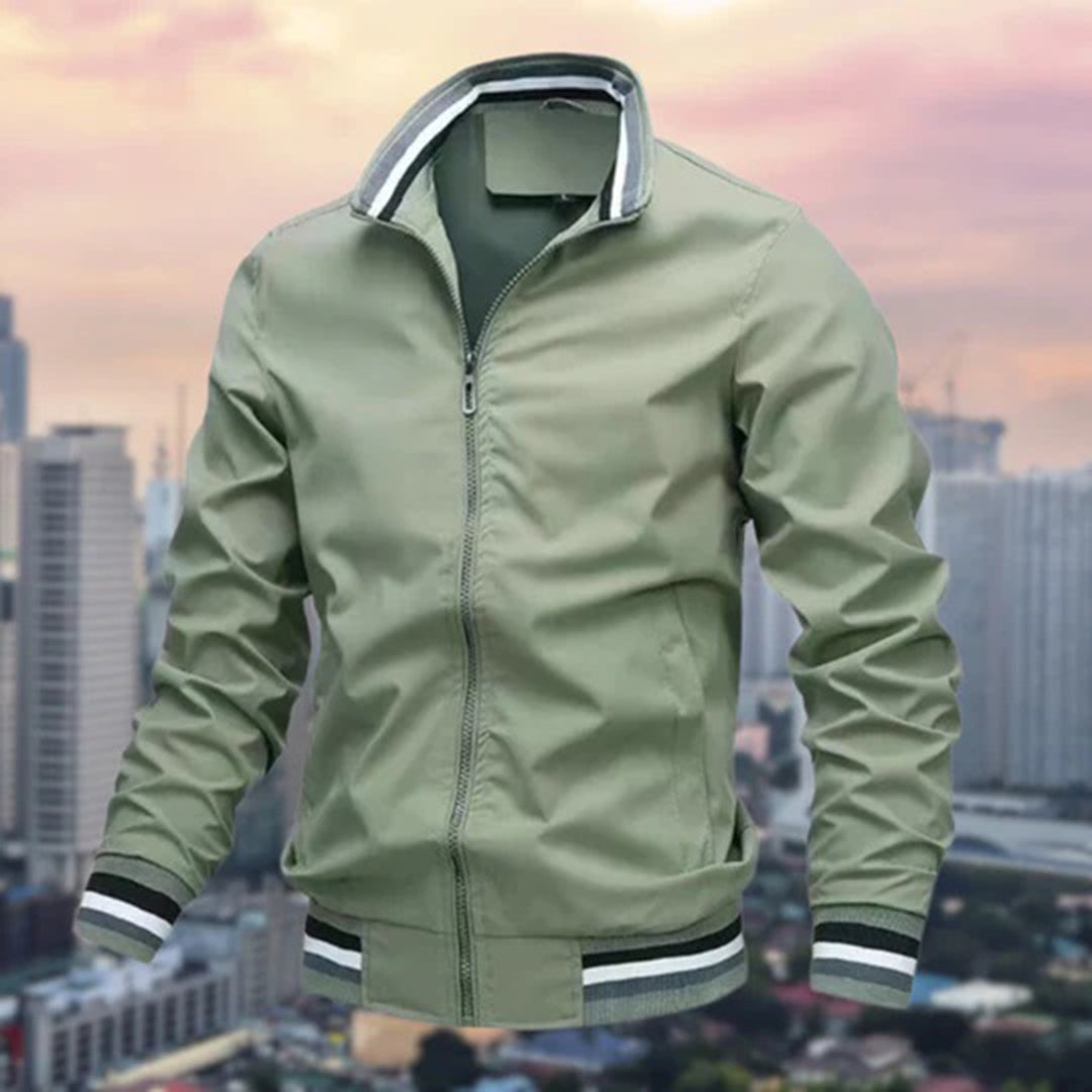 Men’s Striped Trim Bomber Jacket