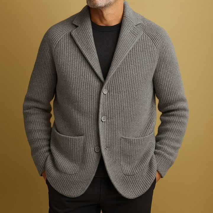 Soft Versatile Men's Knit Blazer Cardigan