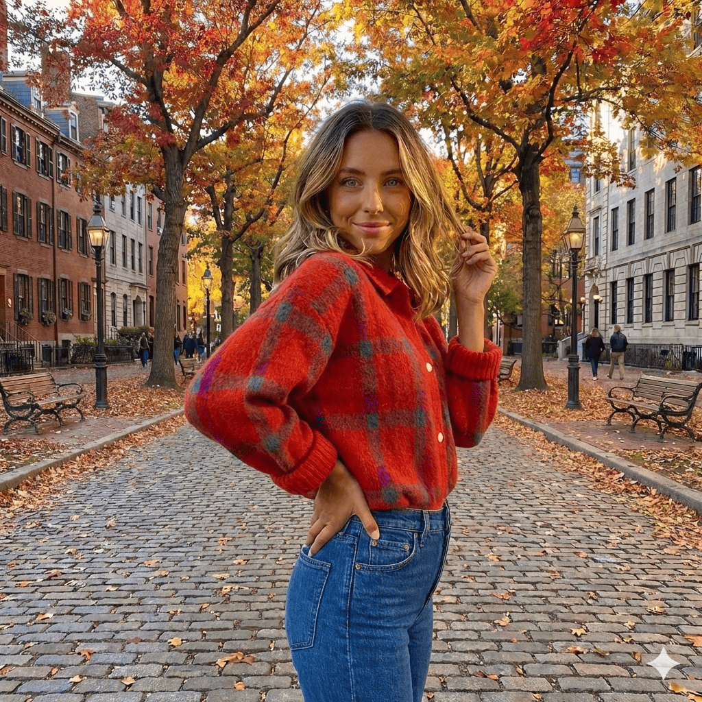 Retro Check Women's Sweater