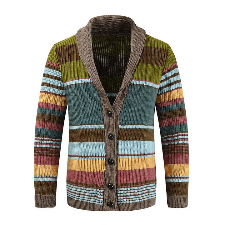 Men's vest with shawl collar and stripes