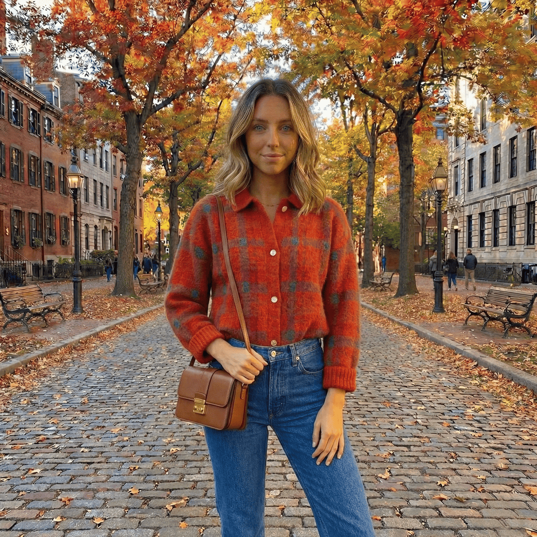 Retro Check Women's Sweater