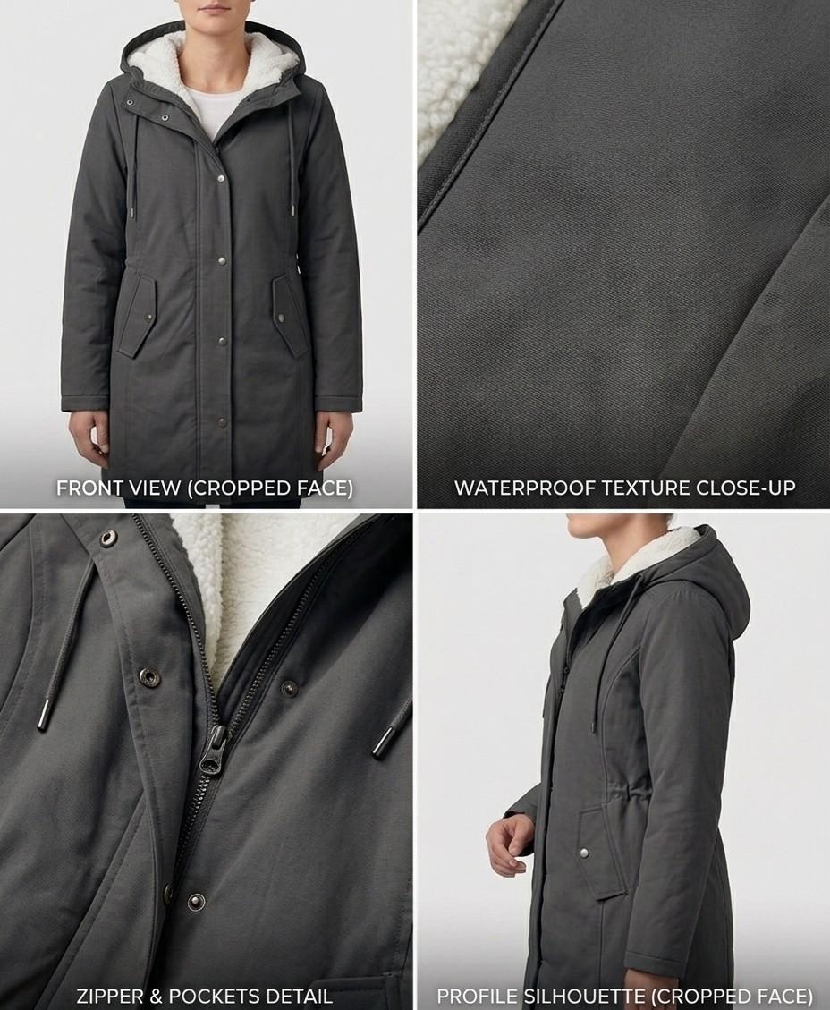 Waterproof Fleece-Lined Women's Long Parka