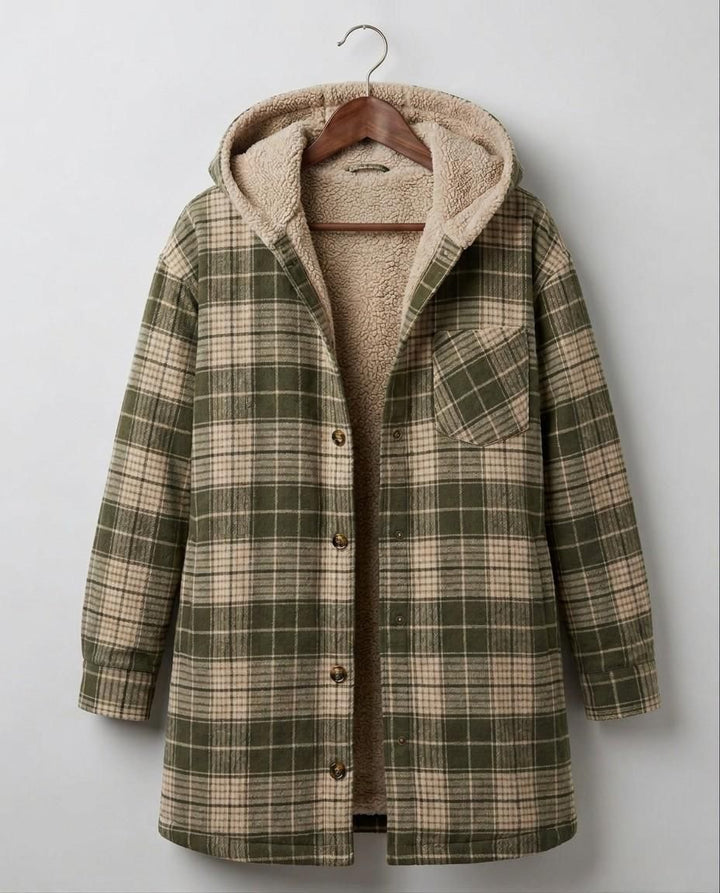 Warm Hooded Women's Flannel Shacket