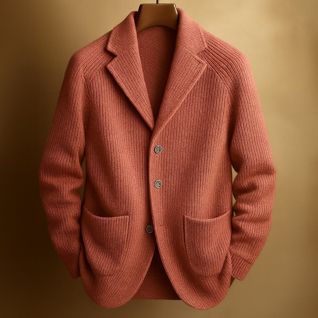 Soft Versatile Men's Knit Blazer Cardigan