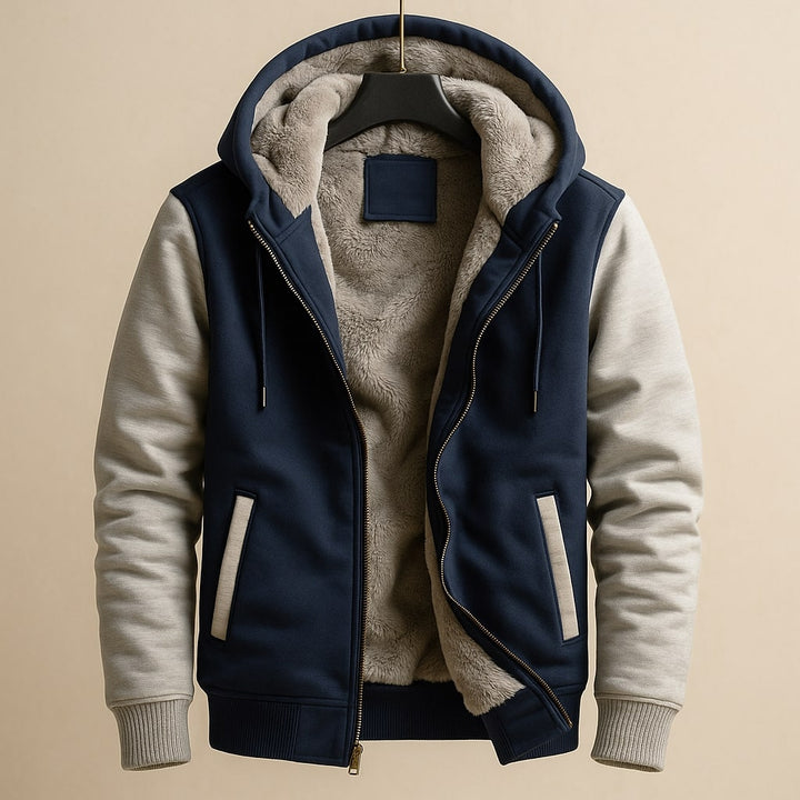 Warm Sherpa-Lined Men's Hooded Jacket