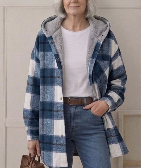 Warm Hooded Women's Flannel Shacket