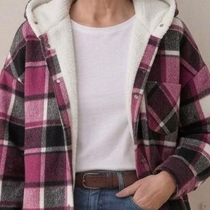 Warm Hooded Women's Flannel Shacket
