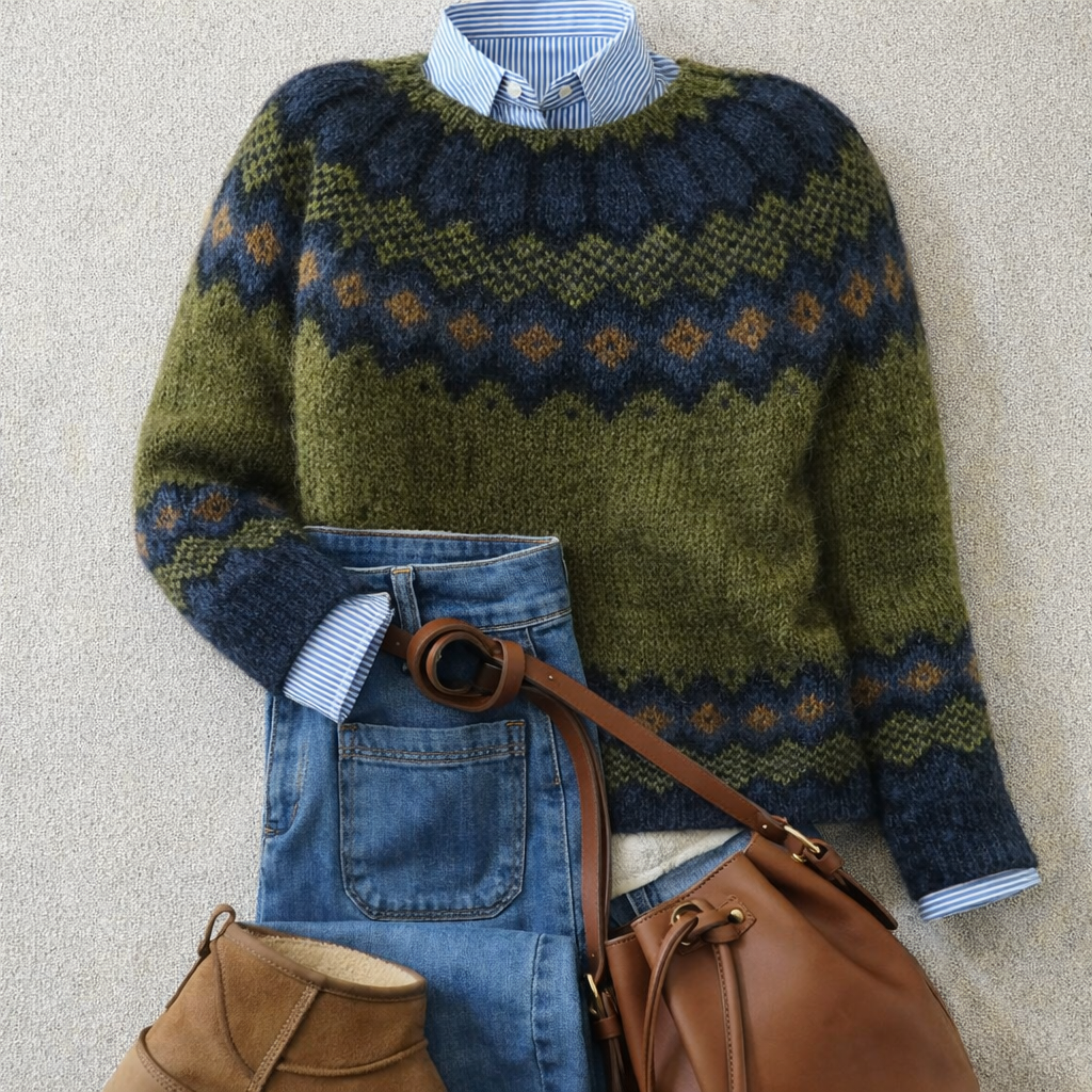 Cozy Nordic-Knit Women's Jumper