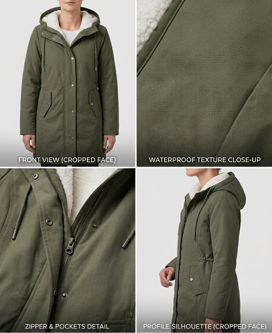 Waterproof Fleece-Lined Women's Long Parka