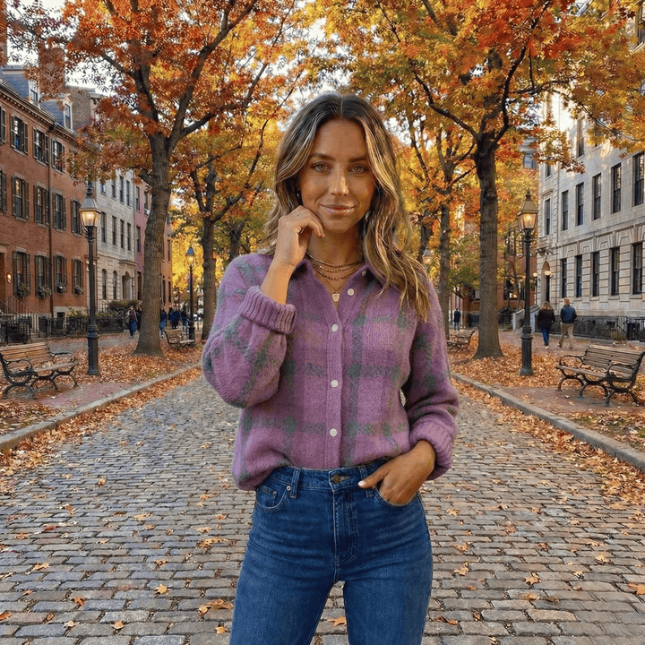 Retro Check Women's Sweater