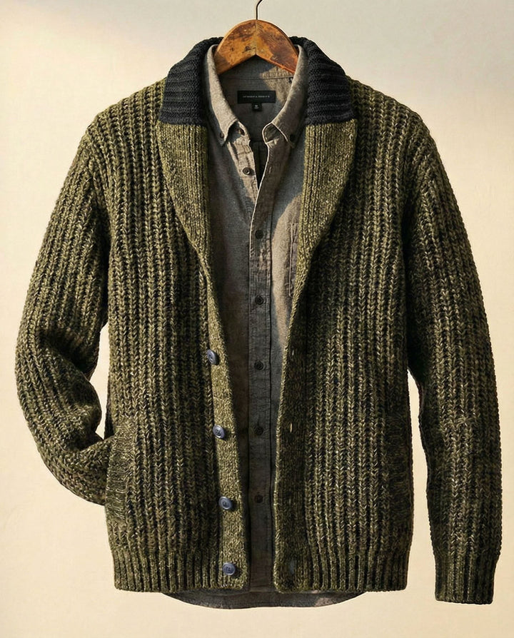 Warm Classic Men's Wool-Blend Cardigan