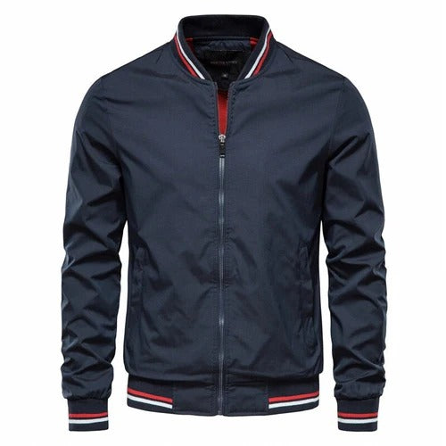 Men's Bomber Jacket with Stripes