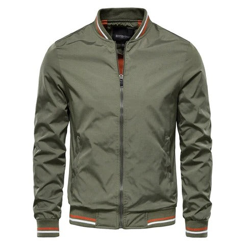Men's Bomber Jacket with Stripes