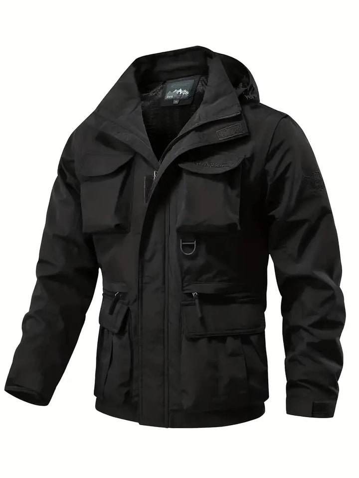 Men's Hooded Jacket with Multiple Pockets