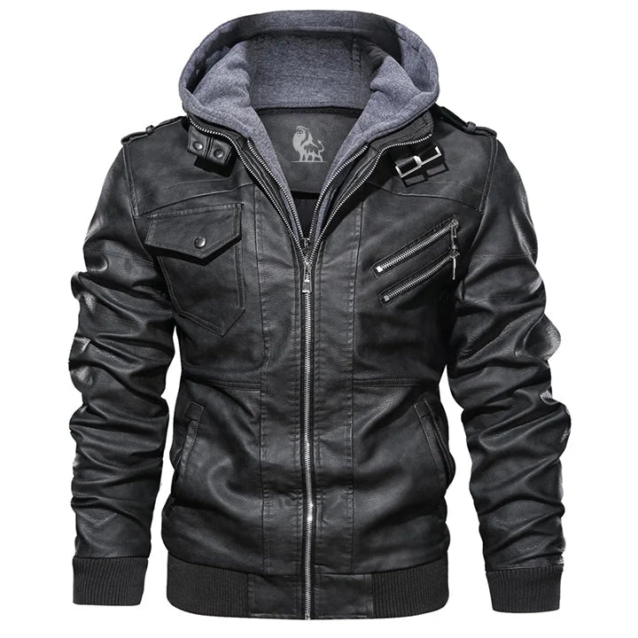 Men's Hooded Jacket with Zip Pockets