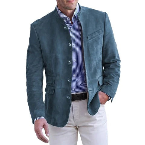 Men's Jacket with Buttons and Flap Pockets