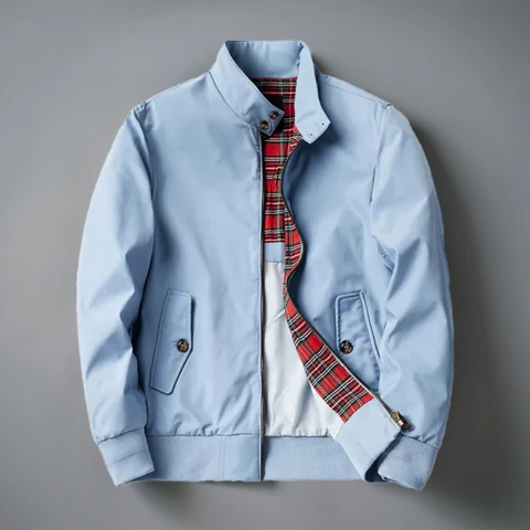 Men's Jacket with Stand-Up Collar and Zip
