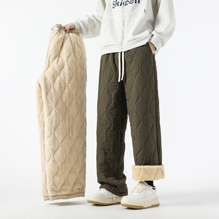 Men's Padded Trousers with Wide Legs