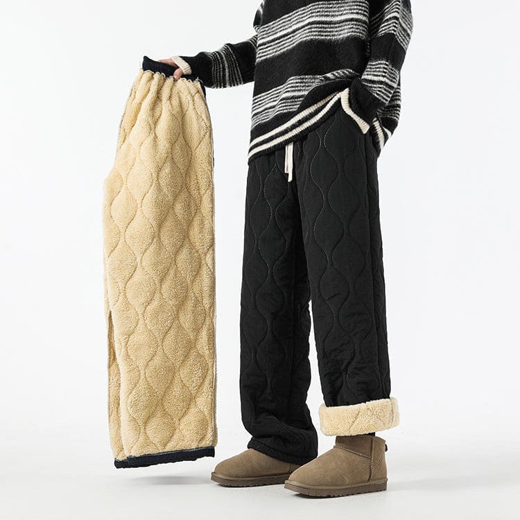 Men's Padded Trousers with Wide Legs