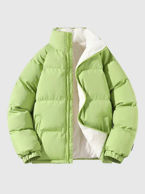 Men's Puffer Jacket with Stand-Up Collar