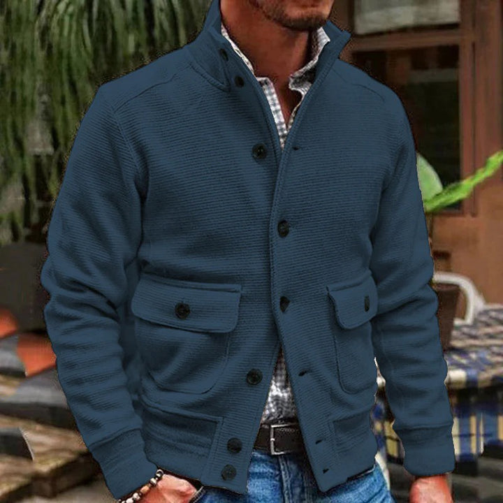 Men's Textured Button-Up Jacket