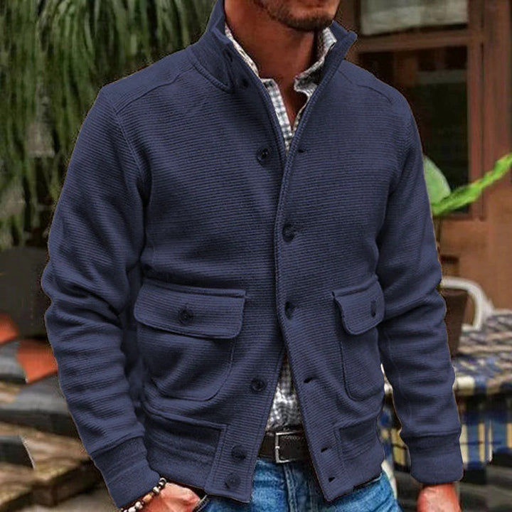 Men's Textured Button-Up Jacket