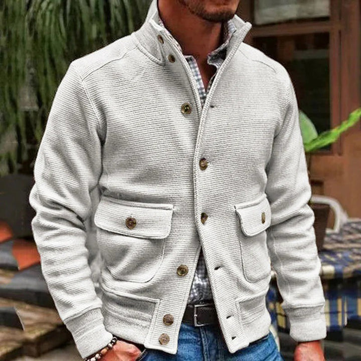 Men's Textured Button-Up Jacket