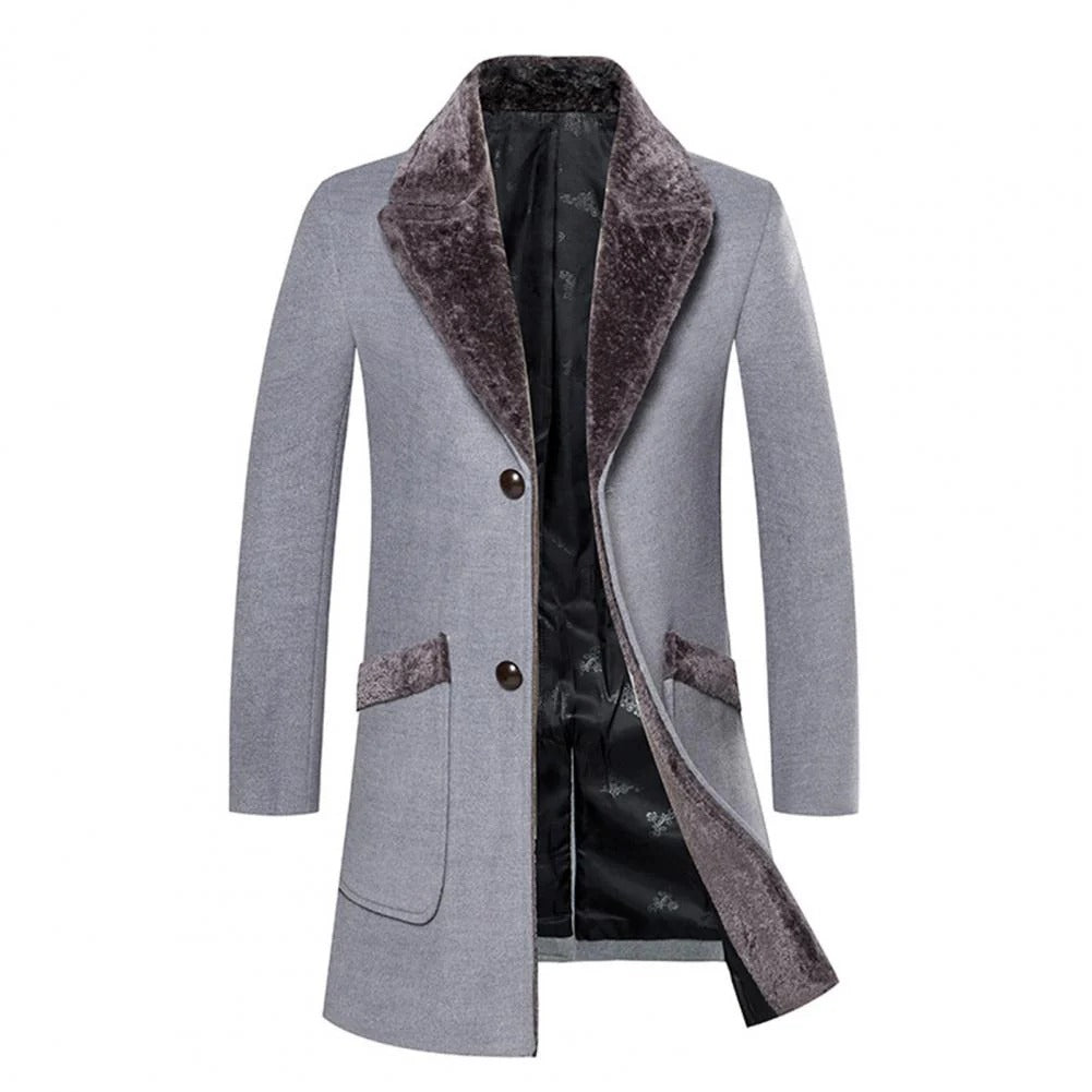 Men's Coat with Faux Fur Lining