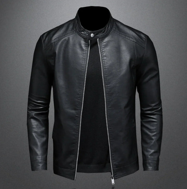 Men's Jacket with High Collar and Front Zipper